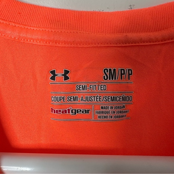 Under Armour Women’s bright orange semi fitted t-shirt size S - Picture 3 of 6